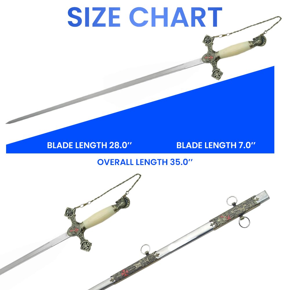 小物 Knights Templar sword chain Knights of St. John Masonic Sword Eagle Guard Chain 37.5